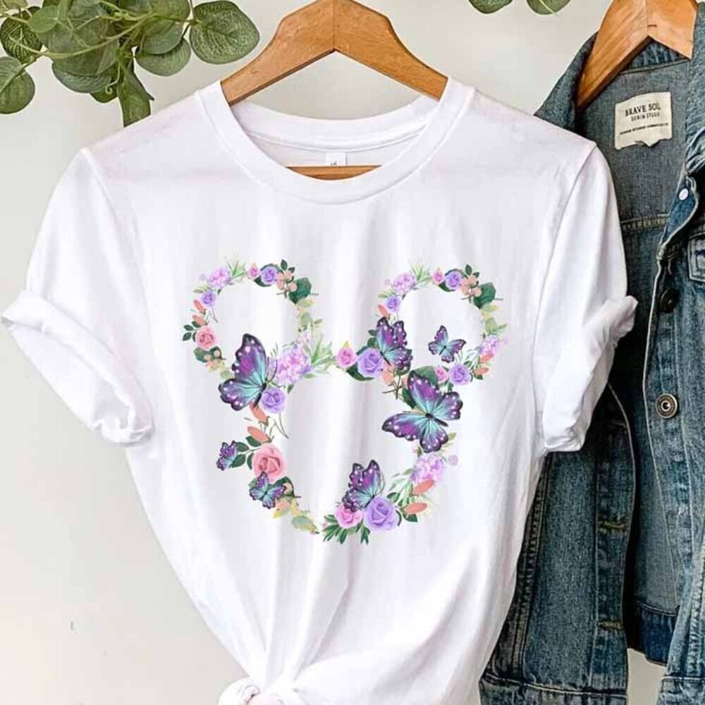 Floral Butterfly Minnie Tshirt Butterfly Lover Tshirt